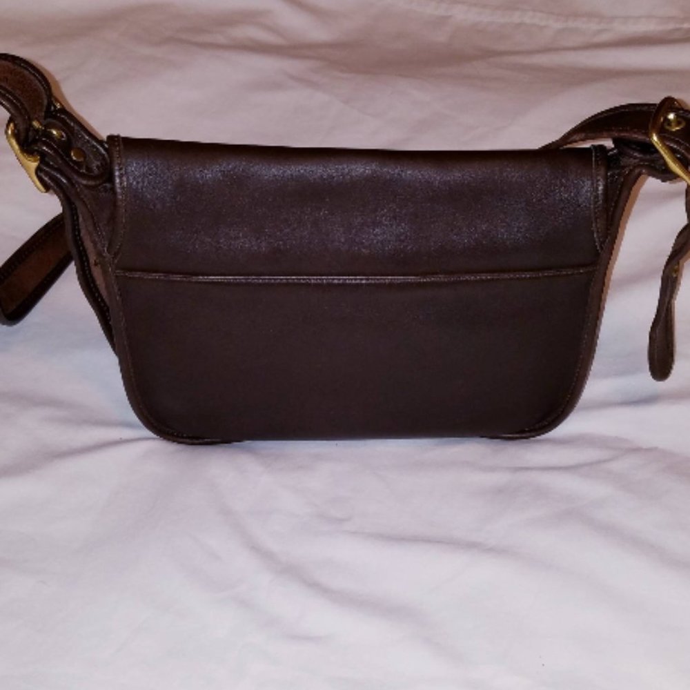 Vintage Deep Brown Leather Saddle Bag Style Purse. - Picture 2 of 8